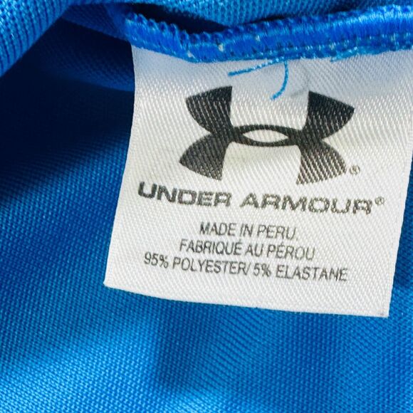 Under Armour Polo Shirt Men's Medium Blue Adult Loose Heatgear Golf Short Sleeve - Picture 4 of 10